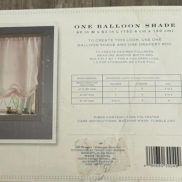 Simply Shabby Chic Balloon Valance Soft Pink Window Shade Faux Silk New curtains - Picture 3 of 9